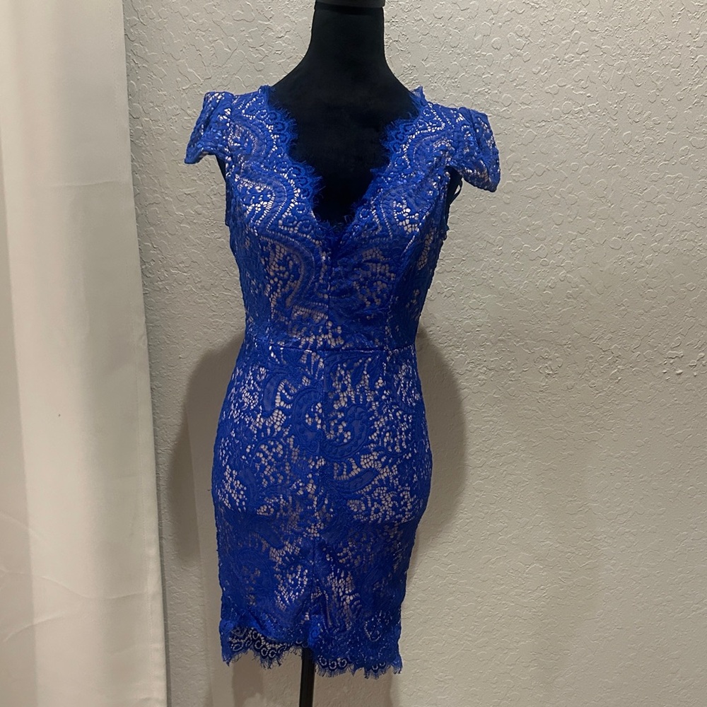Hello Molly Royal Blue Lace Mini Dress